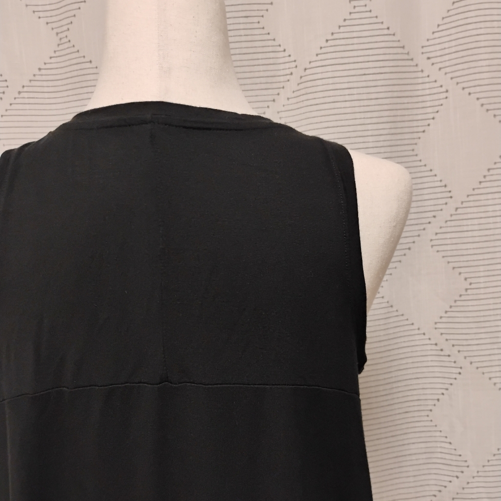 Time And Tru Women's Black Sleeveless V-Neck Tank Top Rayon Blend Size Medium 8 - Picture 6 of 9